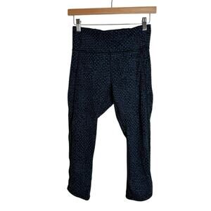 Lululemon Deep Breath‎ Crop Leggings Shatter Weave Desert Teal Alberta Lake Sz 6